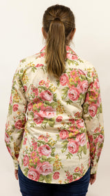 Peta - 1/2 Button Front Long Sleeve Cotton Collared Shirt