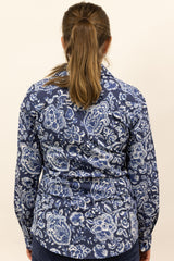 Annette - 1/2 Button Front Long Sleeve Cotton Collared Shirt