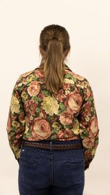 Sylvia - 1/2 Button Front Long Sleeve Cotton Collared Shirt