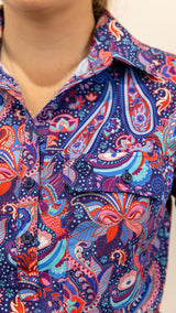 Montana - 1/2 Button Front Long Sleeve Cotton Collared Shirt