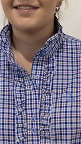 Sarah - Long Sleeve Collared Shirt WITH Ruffles