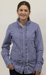 Sarah - Long Sleeve Collared Shirt WITH Ruffles