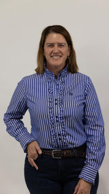 Reagan - Long Sleeve Collared Shirt WITH Ruffles