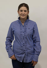Reagan - Long Sleeve Collared Shirt WITH Ruffles