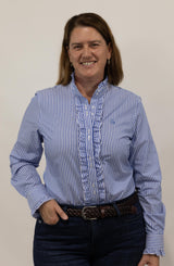 Katrina - Long Sleeve Collared Shirt WITH Ruffles