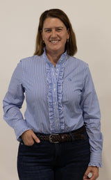 Katrina - Long Sleeve Collared Shirt WITH Ruffles