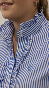 Katrina - Long Sleeve Collared Shirt WITH Ruffles