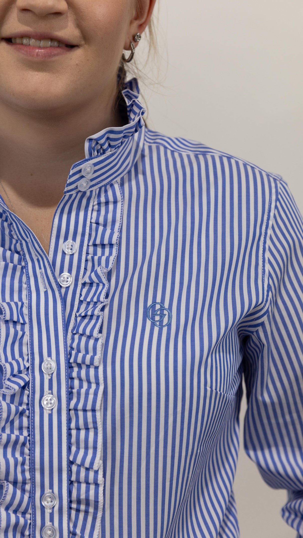 Katrina - Long Sleeve Collared Shirt WITH Ruffles