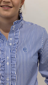 Katrina - Long Sleeve Collared Shirt WITH Ruffles