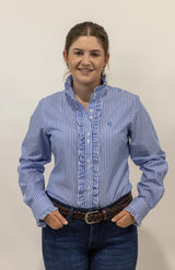 Katrina - Long Sleeve Collared Shirt WITH Ruffles