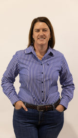 Rachel - Collared Long Sleeve Cotton Shirt
