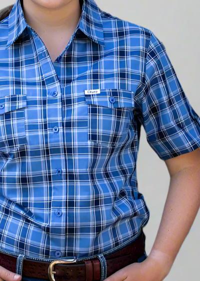 Emily - Short Sleeve Collared Cotton Shirt