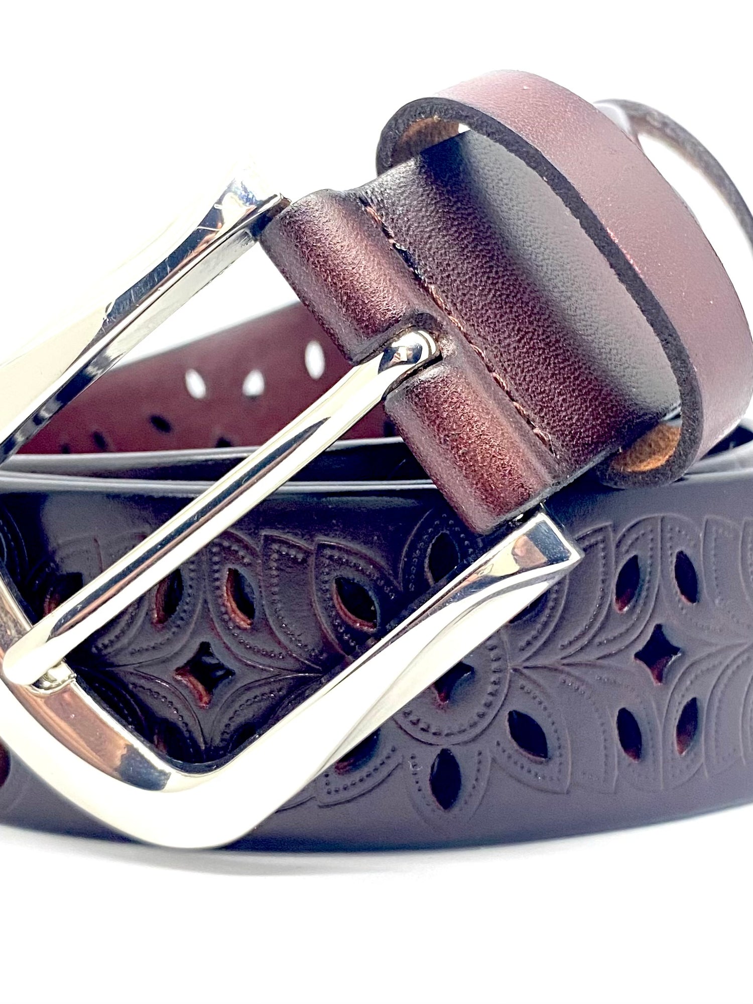 Leather Belt - Dark Chestnut - Genuine Leather