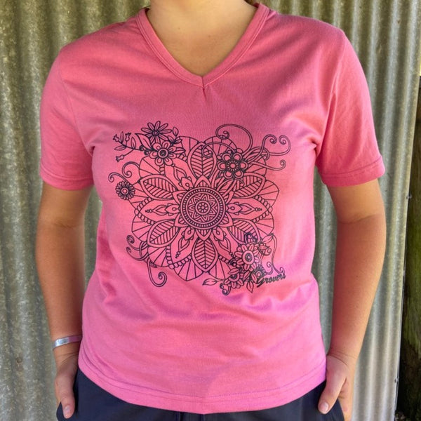 Pink T-Shirt with Mandala