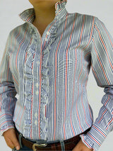 Tammy - Long Sleeve Collared Shirt WITH Ruffles