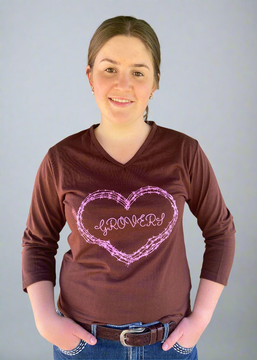 Brown 3/4 Sleeve T-Shirt