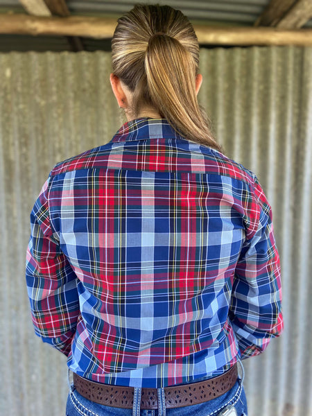 Lainey - Long Sleeve Check Cotton Collared Shirt