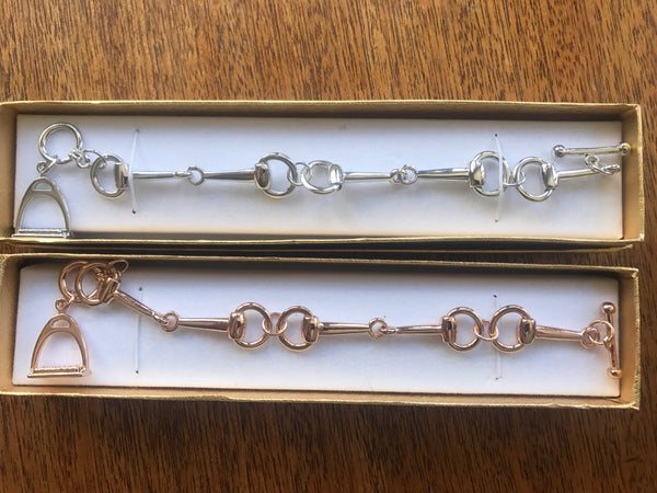 Double Snaffle Bit Bracelet with Stirrup - Australian made